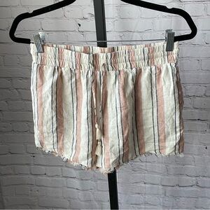 Piping Holt Striped Linen Blend Pull On Shorts Size 8